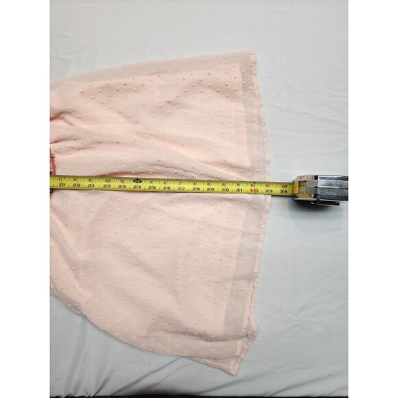 Elle Dress Womens Small Coral Pink Fit & Flare Sleeveless Dotted Belted (A24) - Picture 9 of 9